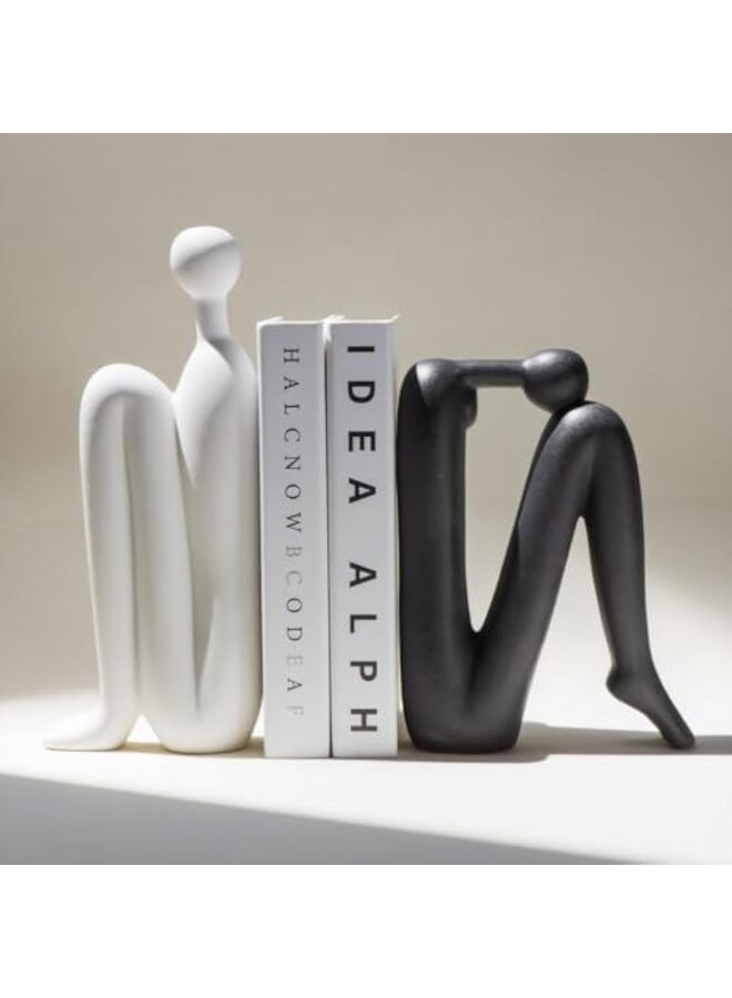 يُسلِّم دعائم كتب مزخرفة للأرفف - دعائم كتب عصرية لديكور أرفف الكتب، حامل كتب متين ومانع للكتب، ديكورات أرفف أنيقة ودعائم كتب للأرفف - Image 1