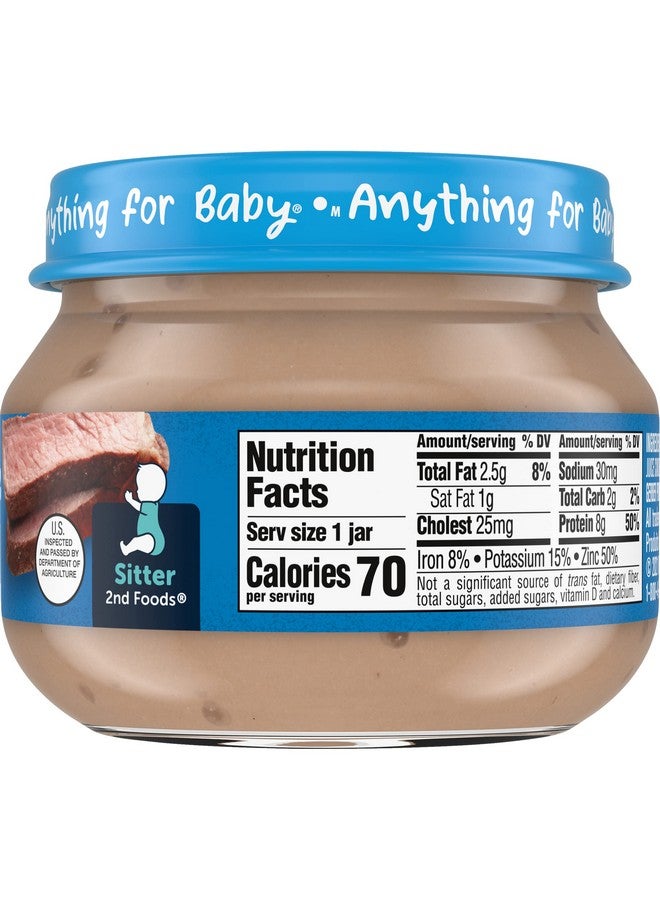 Gerber جيربر وجبة للرضع طعام الأطفال 2 الأطعمة طعام الأطفال في جرة، طعام أطفال مهروس غير معدل وراثيًا مع العناصر الغذائية الأساسية (لحم بقر) 2.5 أونصة (عبوة من 20) - Image 3