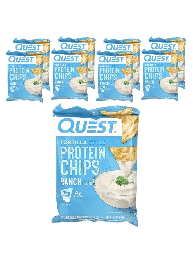 QUEST NUTRITION Quest Nutrition, Tortilla Style Protein Chips, Ranch, 8 Bags, 1.1 oz (32 g) Each 