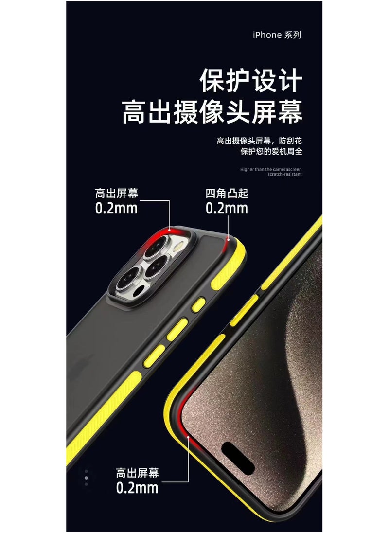 A back cover with a matte texture a delicate colored frame shock protection and protection for the camera from breakage For Iphone 12 (Orange)