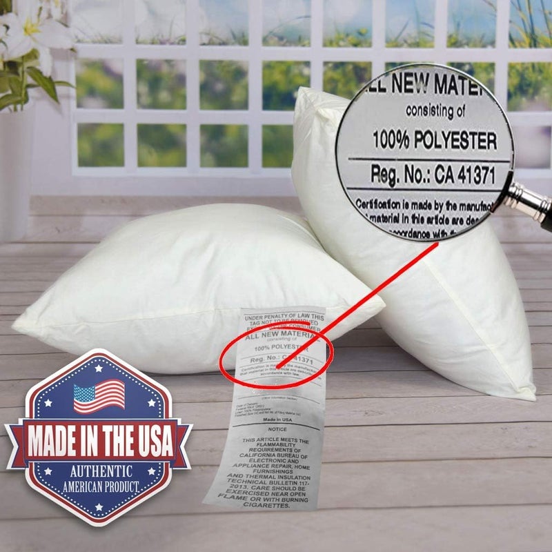 MSD 2 Pack Pillow Insert 28x28 Hypoallergenic Square Form Sham Stuffer Standard White Polyester Decorative Euro Throw Pillow Inserts for Sofa Bed - Made in USA (Set of 2) - Machine Washable and Dry - Image 5