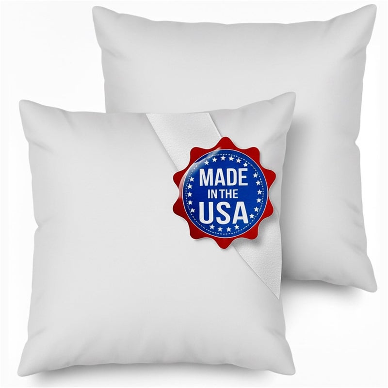 MSD 2 Pack Pillow Insert 28x28 Hypoallergenic Square Form Sham Stuffer Standard White Polyester Decorative Euro Throw Pillow Inserts for Sofa Bed - Made in USA (Set of 2) - Machine Washable and Dry - Image 1