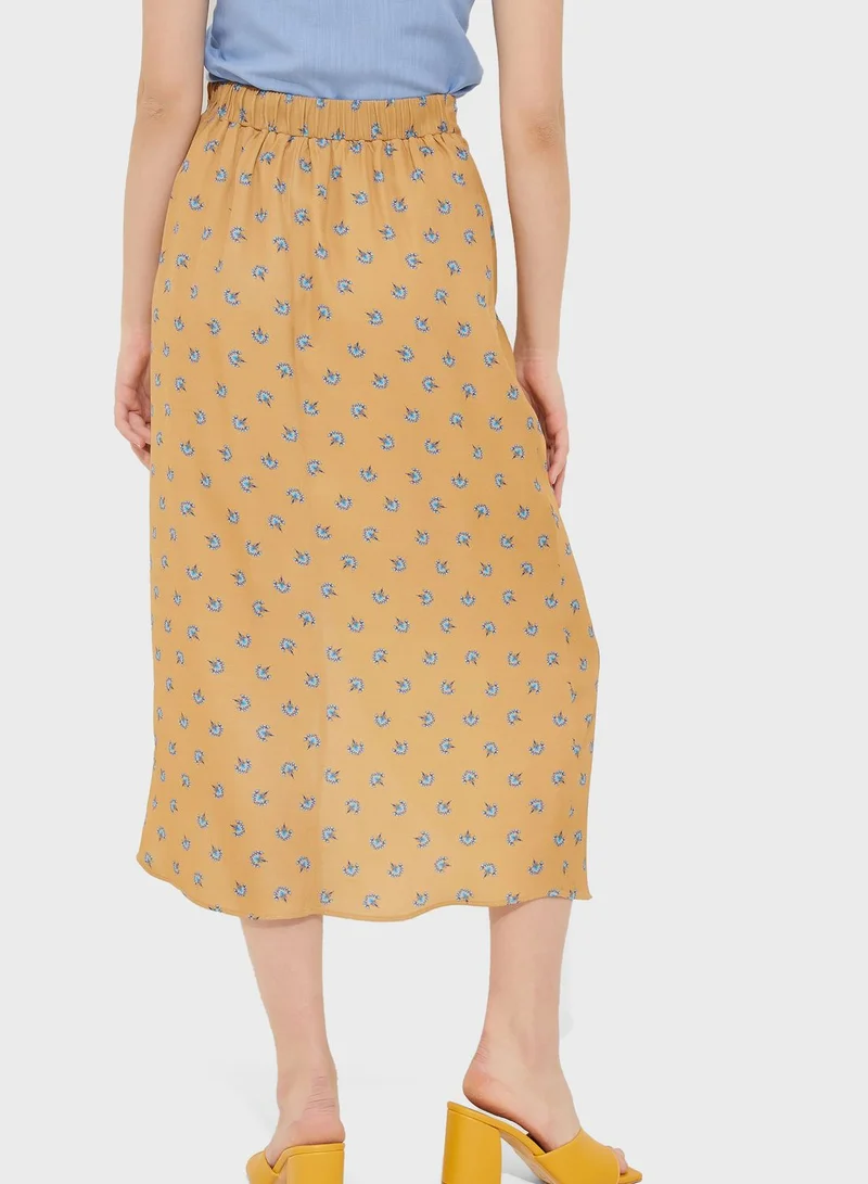 اي دي ال تنورة مطبعة بخصر مطاطي