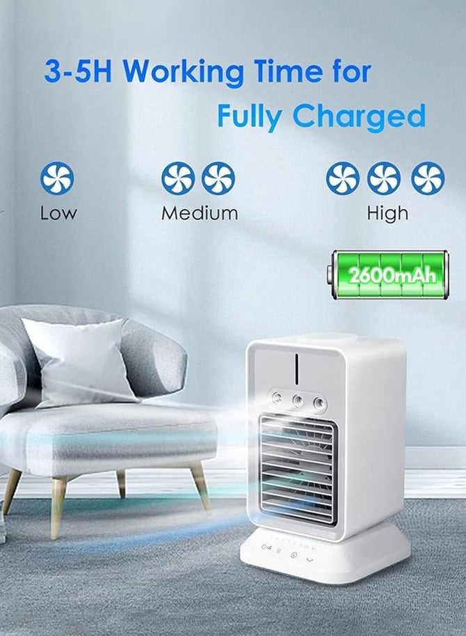 Joshberg Portable Air Conditioner Cooling Fan, Rechargeable Air Conditioner, Evaporative Mini Air Conditioner, 3 Mist Mode & 3 Win Speeds & 2-4H Timer, Personal Air Cooler with Humidifier for Bedroom Office, White - Image 3