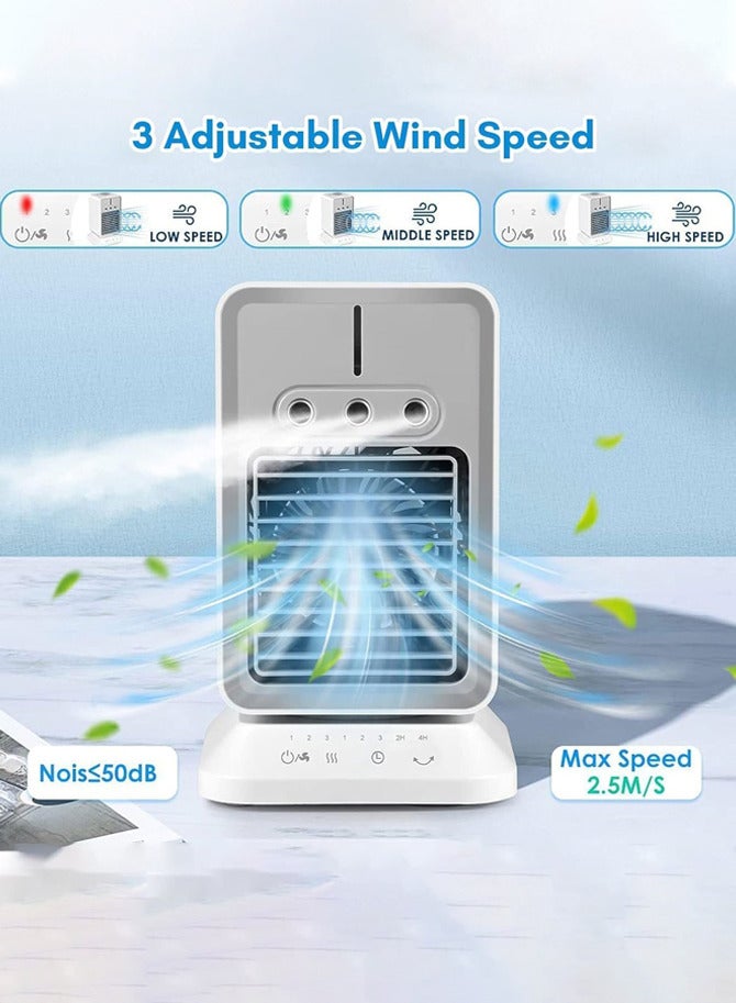Joshberg Portable Air Conditioner Cooling Fan, Rechargeable Air Conditioner, Evaporative Mini Air Conditioner, 3 Mist Mode & 3 Win Speeds & 2-4H Timer, Personal Air Cooler with Humidifier for Bedroom Office, White - Image 5