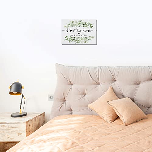 BIWSHA Christian Home Decor, Religious Entryway Family Wall Decor, Decorations For Living Room Home House，God Bless This Home Signs, Blessed Canvas Wall Art 11x14 Inches - Image 4