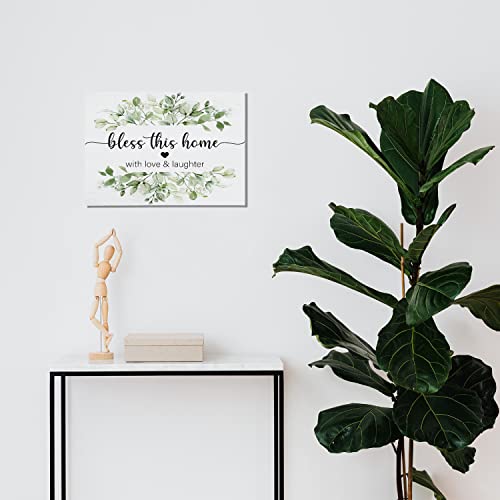 BIWSHA Christian Home Decor, Religious Entryway Family Wall Decor, Decorations For Living Room Home House，God Bless This Home Signs, Blessed Canvas Wall Art 11x14 Inches - Image 2