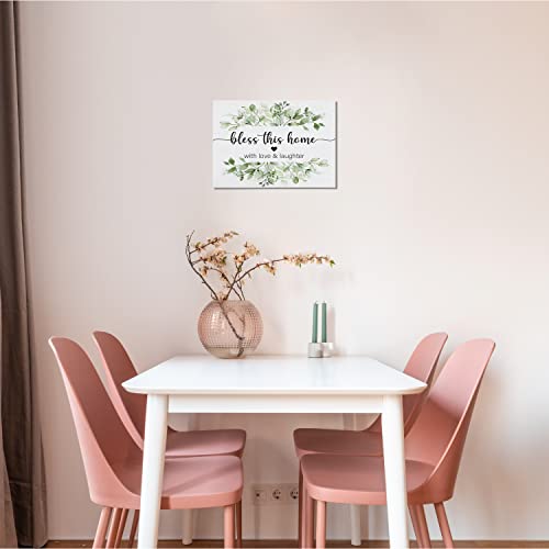 BIWSHA Christian Home Decor, Religious Entryway Family Wall Decor, Decorations For Living Room Home House，God Bless This Home Signs, Blessed Canvas Wall Art 11x14 Inches - Image 5