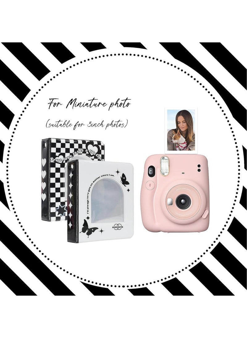 Y&D 2PCS Kpop Photocard Binder 3-inch Mini Album with Cute Dangling Bear Korean Photo Card Book 20 Sheets 40 Pockets  - Image 5