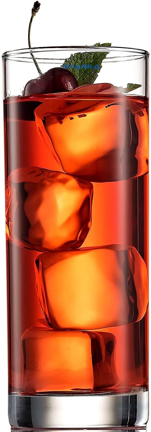 SYANKA Italian Premium Juice Glasses Set of 6 Transparent, 300ml, Water Glasses Crystal and Stylish Highball Drinking Glasses for Juice, Water and Cocktails - Image 5