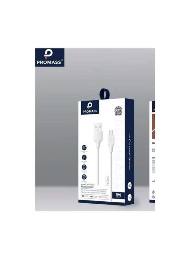 PROMASS TPE Micro Charging Cable 1 Meter Long Supports 3A Fast Charging - Image 1