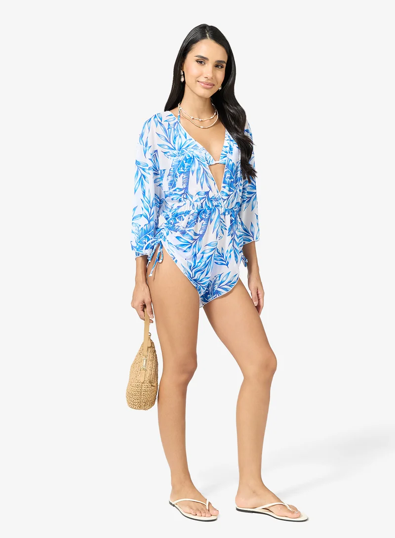 Ginger  2 PC Floral Bikini with Coverup for Women | Best Price UAE