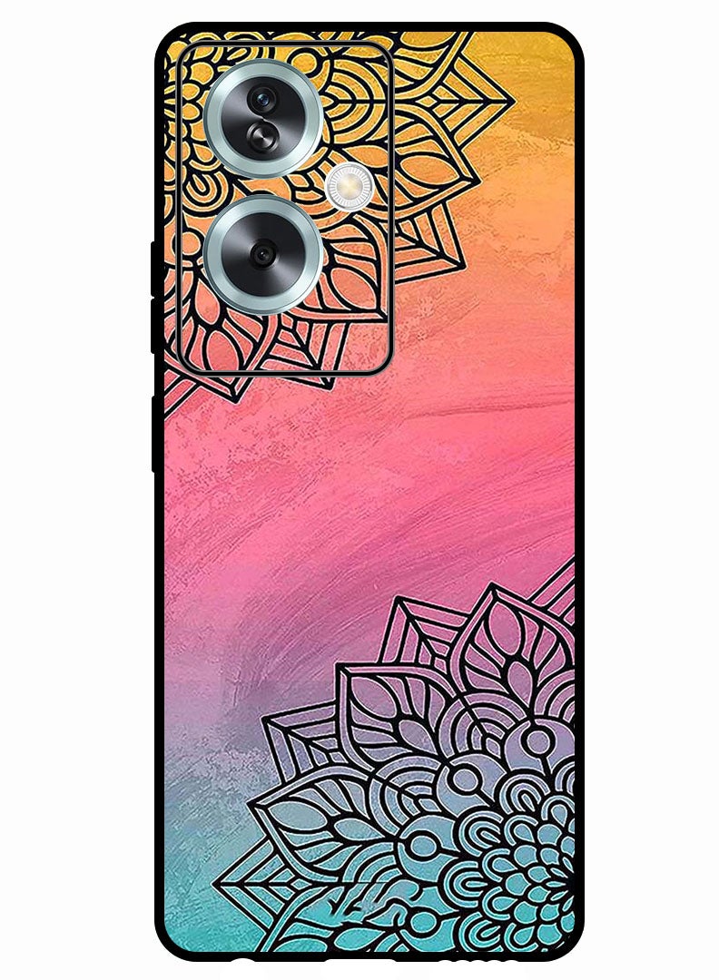 Theodor Protective Case Anti Scratch Shock Proof Bumper Cover For Oppo A2 Top & Bottom Flower - Image 1