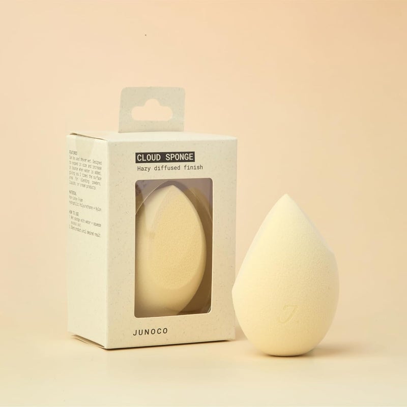 JUNO & Co. Microfiber Makeup Sponge, Dual Layer Technology for Full Coverage Flawless Makeup Blender for Foundation, Powder and Cream (Cloud) - Image 2