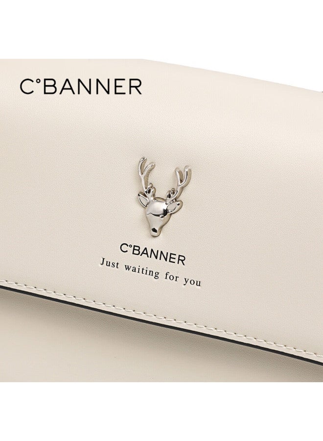 C.banner Leather Handbag, Women's Chain Small Square Bag, Shoulder Crossbody Phone Bag, Birthday And New Year Gift For Girlfriend - Image 2