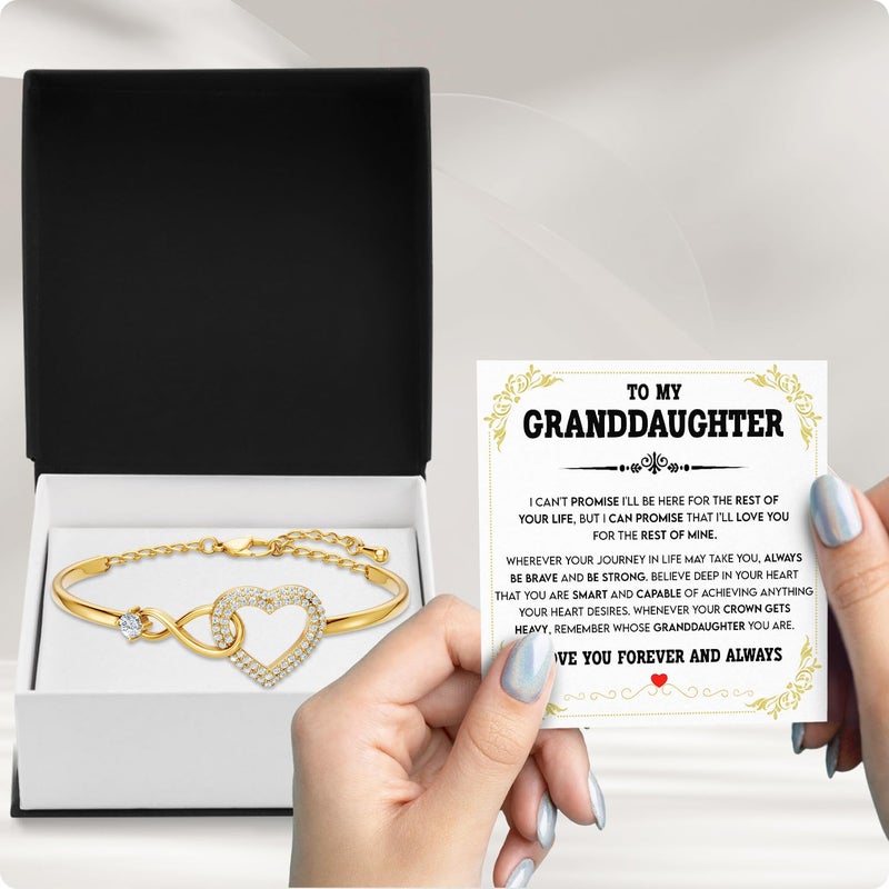 Larvincy To My Beautiful Granddaughter Bracelet With Heartfelt Message & Elegant Box - Granddaughter Gifts from Grandma Grandparents, Love Jewelry On Valentines Day, Birthday, Graduation, Christmas - Image 2