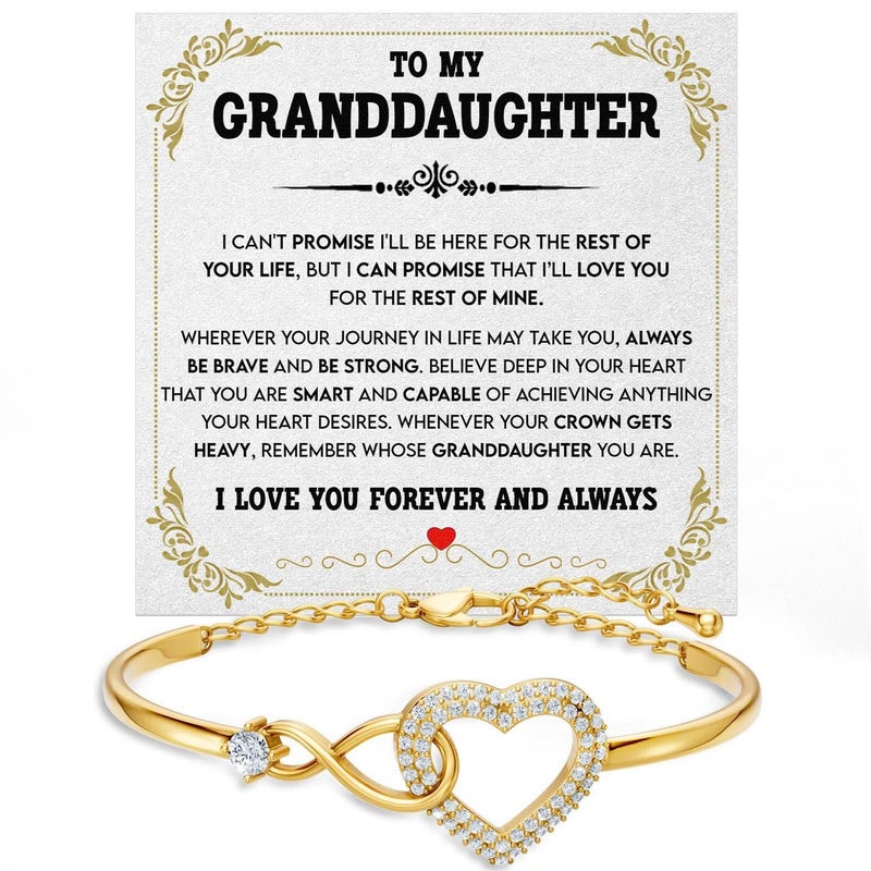 Larvincy To My Beautiful Granddaughter Bracelet With Heartfelt Message & Elegant Box - Granddaughter Gifts from Grandma Grandparents, Love Jewelry On Valentines Day, Birthday, Graduation, Christmas - Image 1