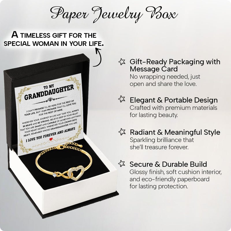 Larvincy To My Beautiful Granddaughter Bracelet With Heartfelt Message & Elegant Box - Granddaughter Gifts from Grandma Grandparents, Love Jewelry On Valentines Day, Birthday, Graduation, Christmas - Image 3