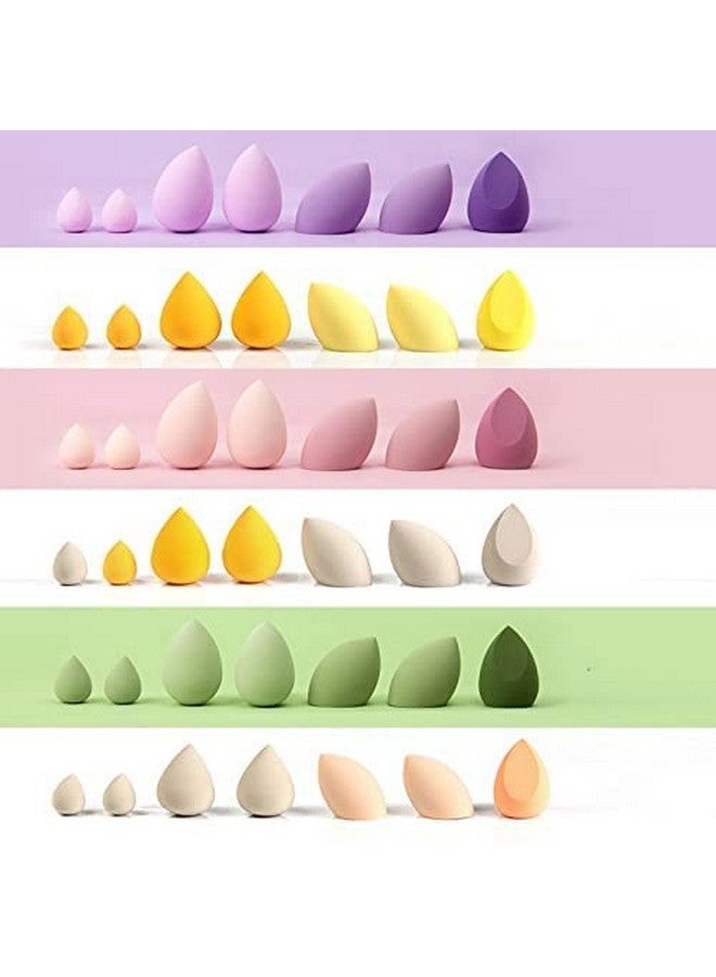 MACPLUS Makeup Sponge Set Beauty Blender With Egg Case Soft Sponge For Liquid Foundation Creams And Powders Latex Free Wet And Dry Makeup (Multicolor 4 Big + 3 Mini 7 Pcs Set) - Image 5