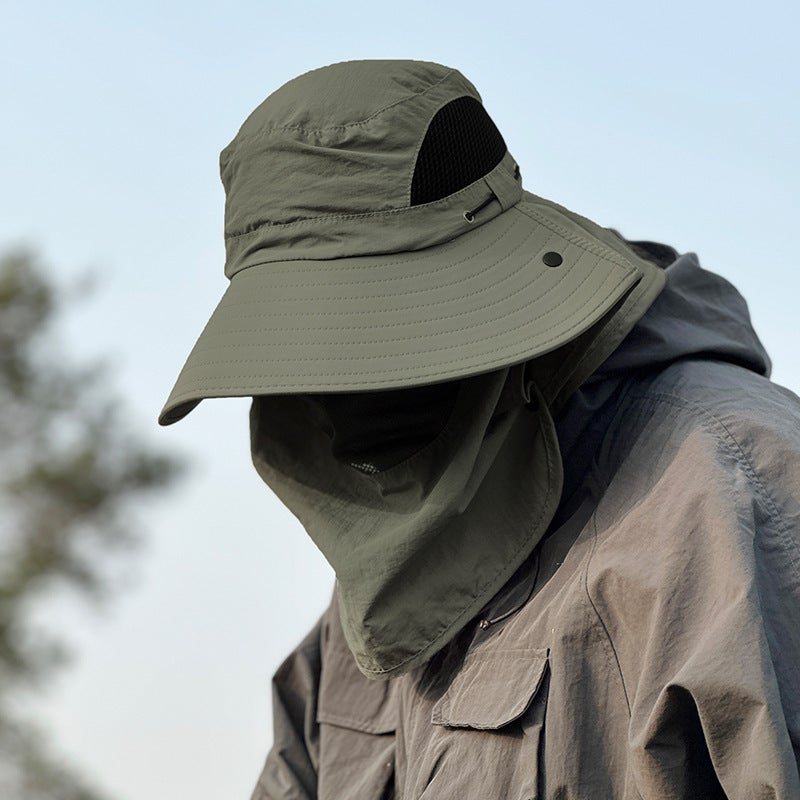 Glacier Cap Waterproof Fishing Hat Outdoor Sun Protection Cap For Summer Hiking Camping Fishing Glacier Unisex Army Green  - Image 1