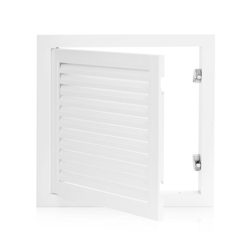 Crezone 135 x 135 inch Access Doors Access Panel for Drywall with PushButton Switch Access Panel with Vent Aluminum Alloy White Good Ventilation Inside Dimensions 12 x 12 inch - Image 2
