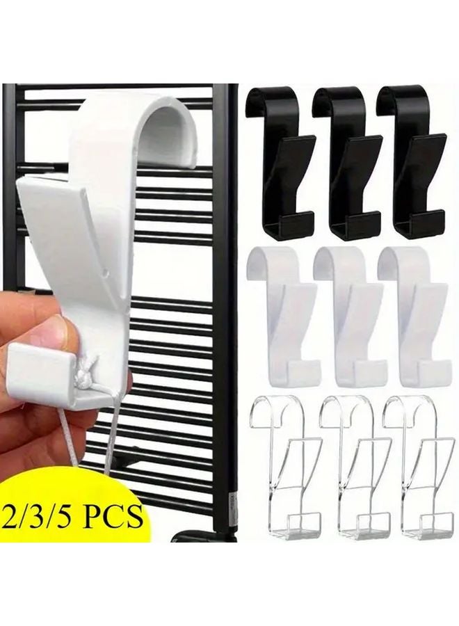 5pcs Transparent Bathroom Hanger Clips Heated Towel Radiator Rail Hook Holder Multifunction Drying Rack - Image 2