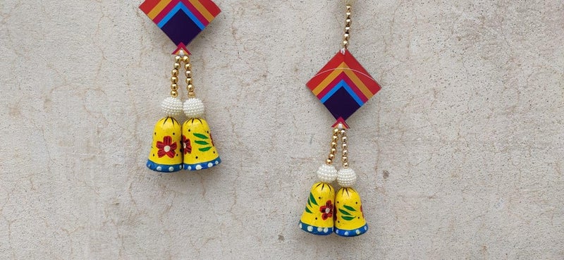 SP SELLPLUS Sellplus Lohri Makar Sankranti Items 2 Pc Kite HangingToran for Wall HangingPooja Room Lohri Makar Sankranti Decoration Items for Home Decor Traditional Decoration Items - Image 2