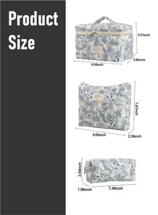 A set of three soft cotton makeup bags in different sizes - Z10 - view 3