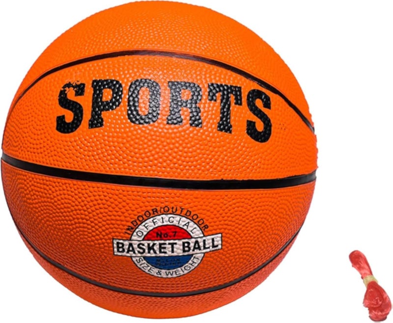Sports rubber basketball - official size and weight, made for indoor and outdoor basketball games - (Multicolor - Shapes May Vary)