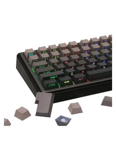 133 keys Keycaps Set for Gaming Keyboard, Cherry Profile, Side Printed & Shine-through Legends, Double Shot PBT Material for ANSI Layout Mechanical Keyboard (Smokey Grey, Cherry Profile)