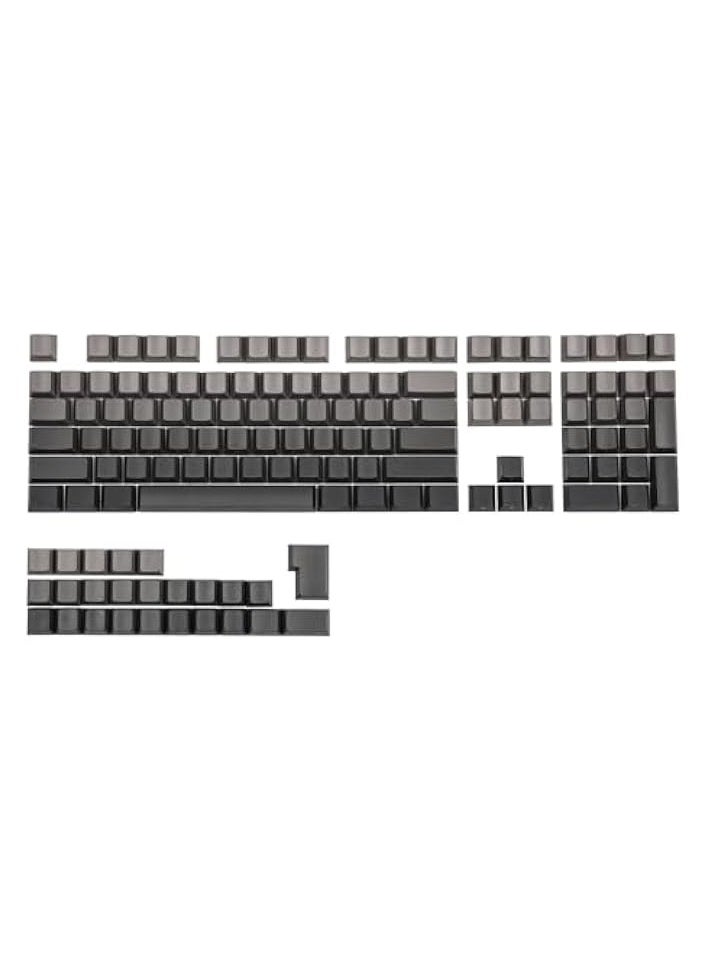 PROMASS - 133 keys Keycaps Set for Gaming Keyboard, Cherry Profile, Side Printed & Shine-through Legends, Double Shot PBT Material for ANSI Layout Mechanical Keyboard (Smokey Grey, Cherry Profile) - Image 1