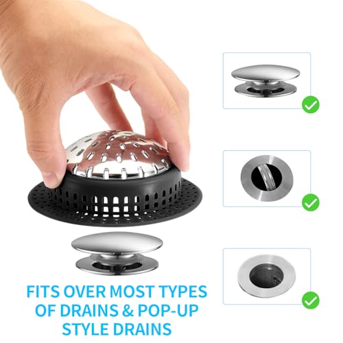 Aluvor Shower Drain Hair Catcher, Shower Drain Cover, Bathtub Drain Hair Catcher for Pop-Up & Regular Drains - Image 3