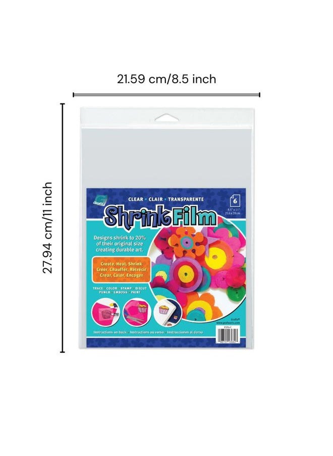 Grafix Shrink Film - Clear Transparent 8.5"x11" Sheets, Design Your Art and Shrink It to Create Jewelry, Embellishments, Paper Crafts, Gift Tags, Ornaments and More, Pack of 6  - Image 2