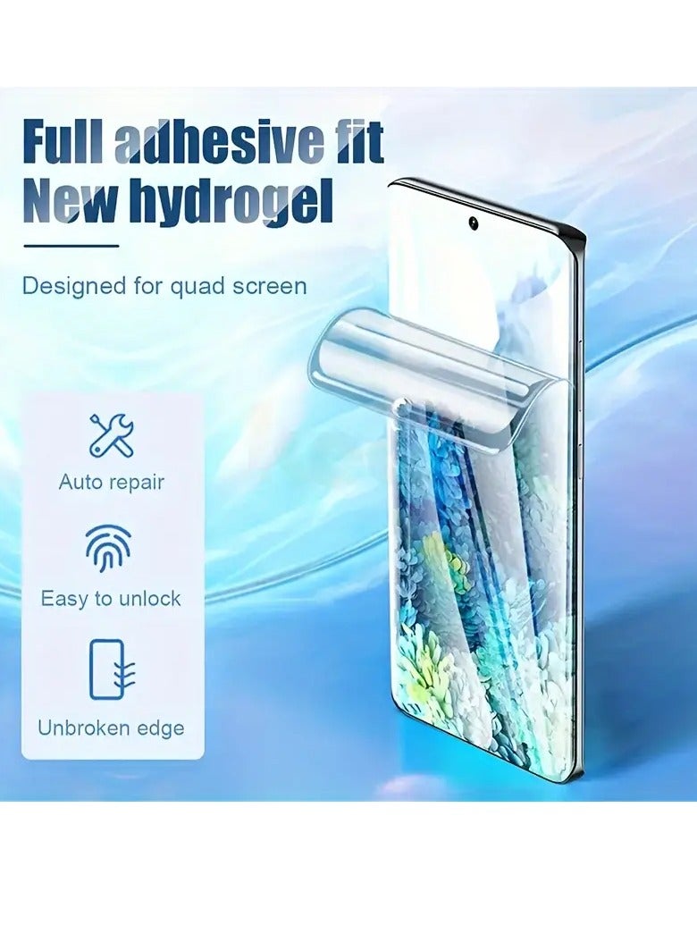 4-Pieces Hydrogel Film Mobile Phone Screen Protectors,  HYDROGEL Aqua  Protective Screen Protector Full Mobile Screen Flexible Cover for Samsung Galaxy S23 Ultra. (6.8 inches, Not Tempered Glass)