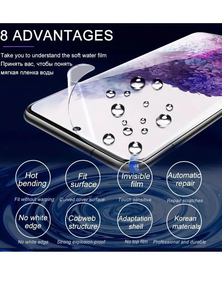 4-Pieces Hydrogel Film Mobile Phone Screen Protectors,  HYDROGEL Aqua  Protective Screen Protector Full Mobile Screen Flexible Cover for Samsung Galaxy S23 Ultra. (6.8 inches, Not Tempered Glass)