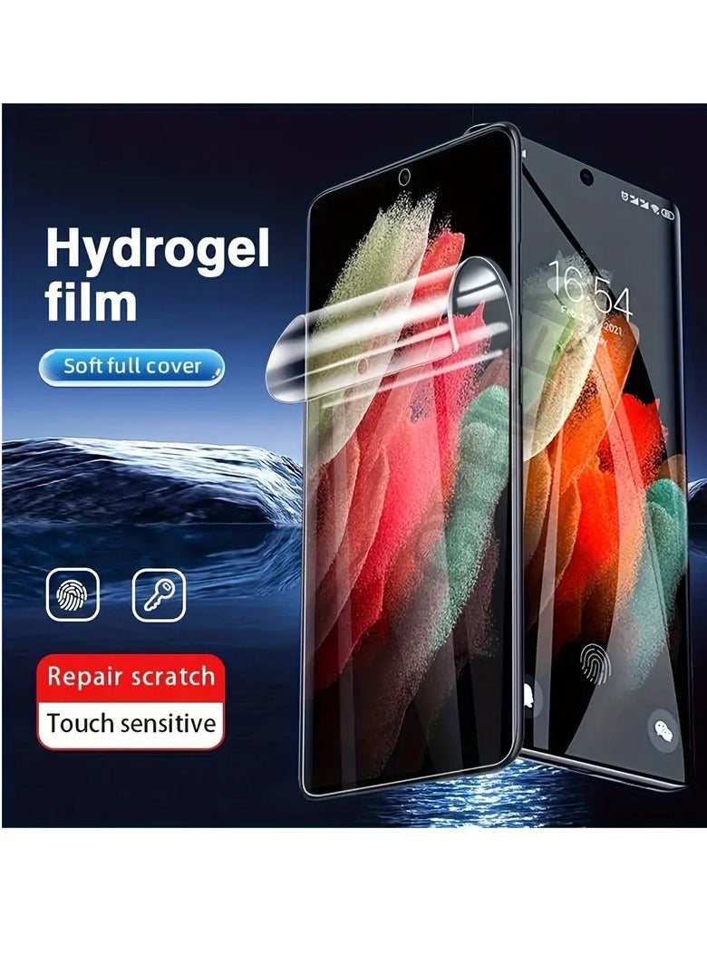 4-Pieces Hydrogel Film Mobile Phone Screen Protectors,  HYDROGEL Aqua  Protective Screen Protector Full Mobile Screen Flexible Cover for Samsung Galaxy S23 Ultra. (6.8 inches, Not Tempered Glass)