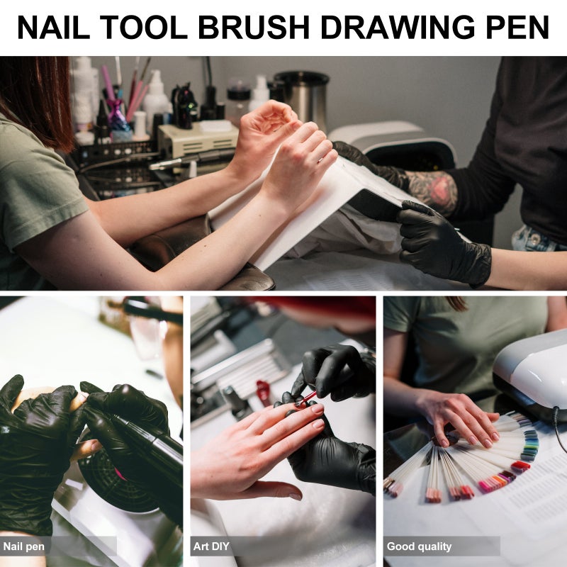 2 pcs Nail Art Carving Pen Brush Practical Nail Art Drawing Pen Manicure Supply - Image 3