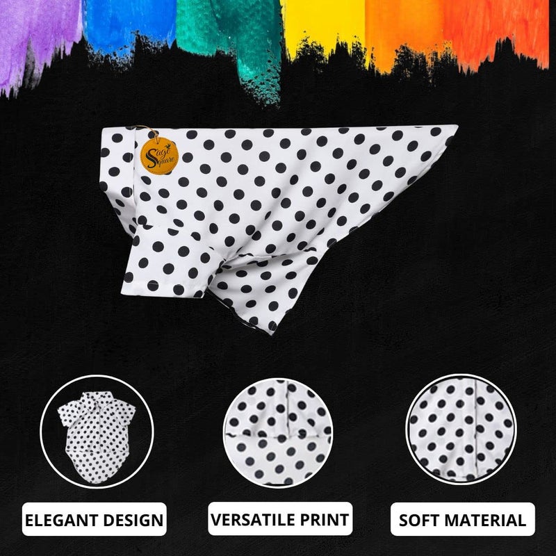 Sage Square Funky Soft Material Dog Shirt | Cool/Funky Print Pet | Soft Light Weight | Comfortable & Breathable Dog Clothing | Trendy Vest Outfit (XLarge - 26 Inches, Polka White) - Image 3
