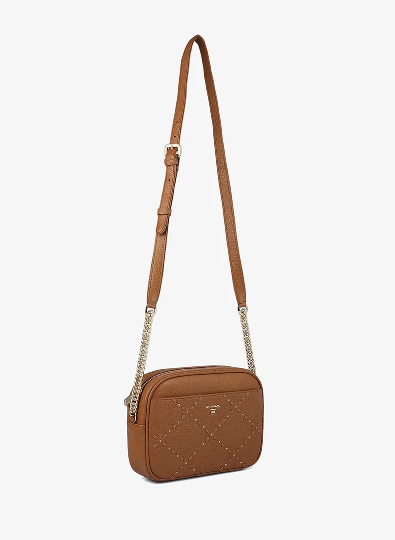 Da Milano Caramel Serena Wax Leather Sling - Caramel  | Best Price UAE