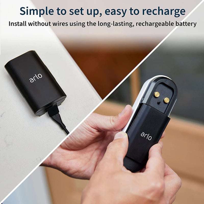 Arlo Essential Wire-Free Video Doorbell - HD Video, 180Â° View, Night Vision, 2 Way Audio, Direct to Wi-Fi No Hub Needed, Wire Free or Wired, White - AVD2001 RENEWED - Image 1