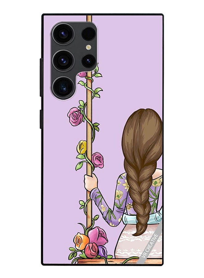 VR CREATIVE غطاء حماية لجهاز سامسونج جالاكسي S23 ألترا 5G تصميم فتاة جميلة تنظر للأمام متعدد الألوان - Image 1