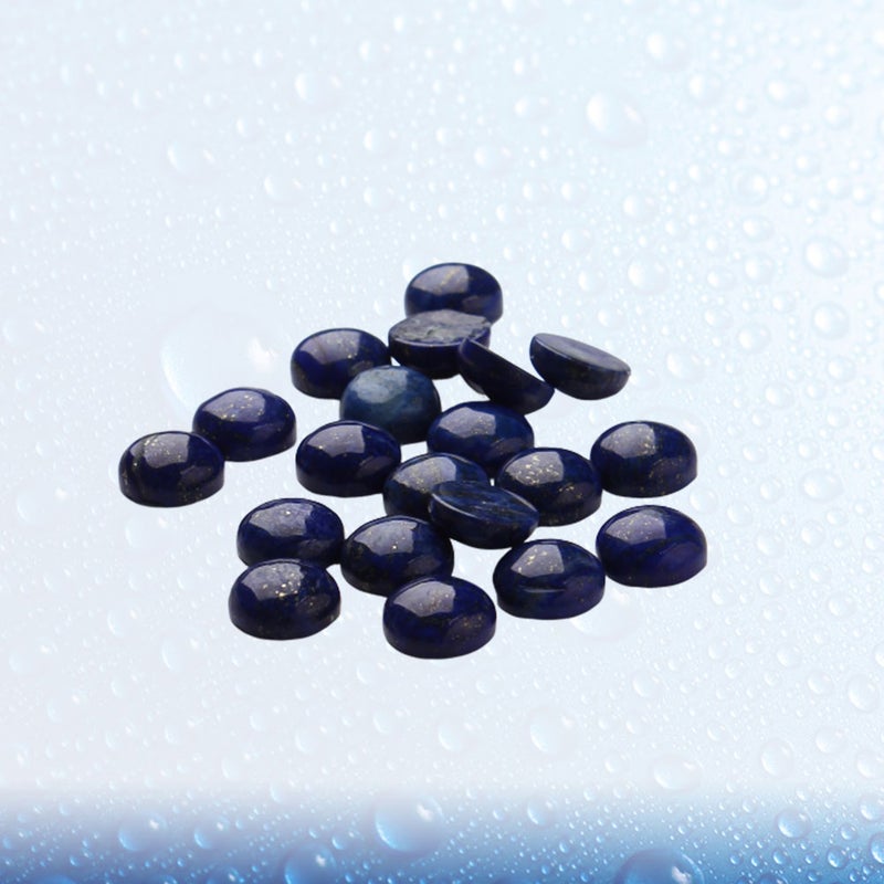 20pcs 0.8CM Lapis Time Sticker Round Glass Patch Supplies for Jewelry Craft Making - Image 1