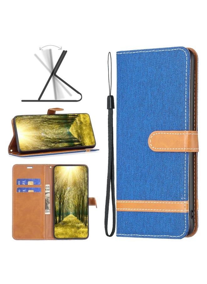 HuHa Case Cover For For Nokia G11 / G21 Color Matching Denim Texture Horizontal Flip Leather Case(Royal Blue) 