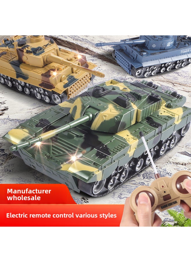 Hot Sale Remote Control Car Toy Remote Control Tank Car Remote Control Excavator Engineering Vehicle Stunt Remote Control Car Wholesale-Color: China 99 Desert Green (with Small Battery)  - Image 4