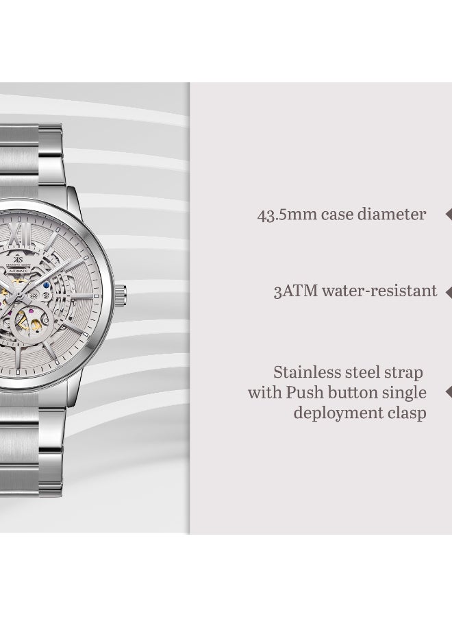 KENNETH SCOTT Men's Stainless Steel Automatic  Watch K24324-SBSX - 43.5 mm  - Image 5