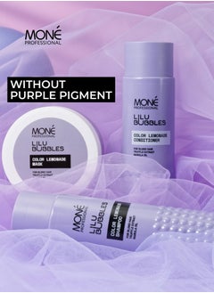 MONE Professional Lilu Bubbles Color Lemonade Mask - For Bleached Hair (not purple, not silver), Marula Oil Deeply Hydrates And Protects From External Factors, Truffle Extract And Keratin Are Rich In Amino Acids, Proteins, And Minerals That Restore Hair Structure And Revive Color Vibrancy, 300ml  - Image 2
