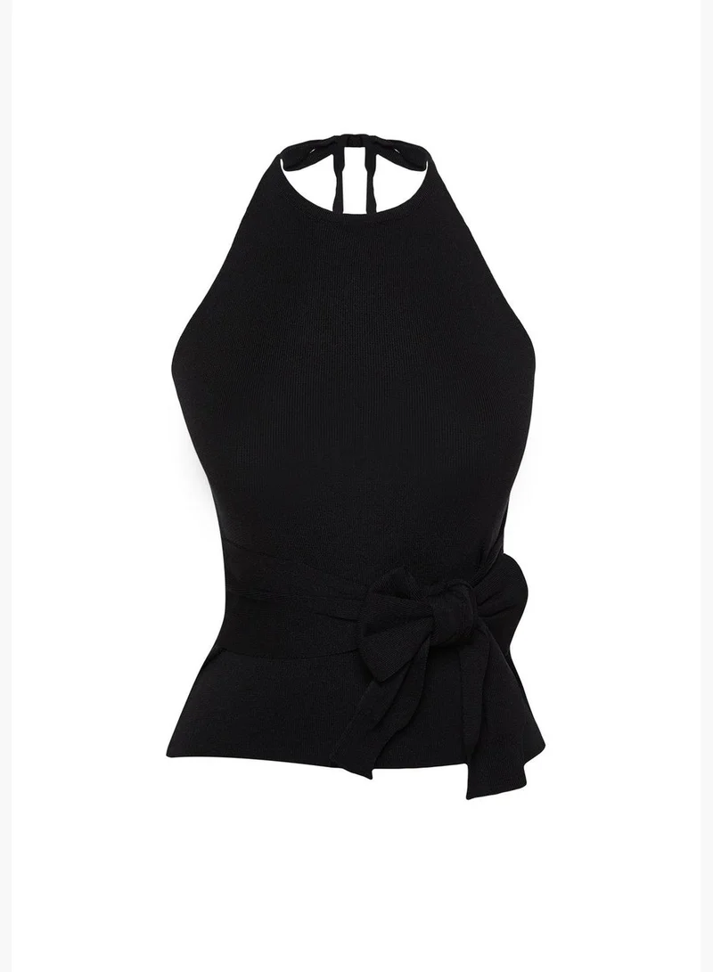 trendyol Limited Edition Black Knitwear Blouse TWOSS24BZ00326