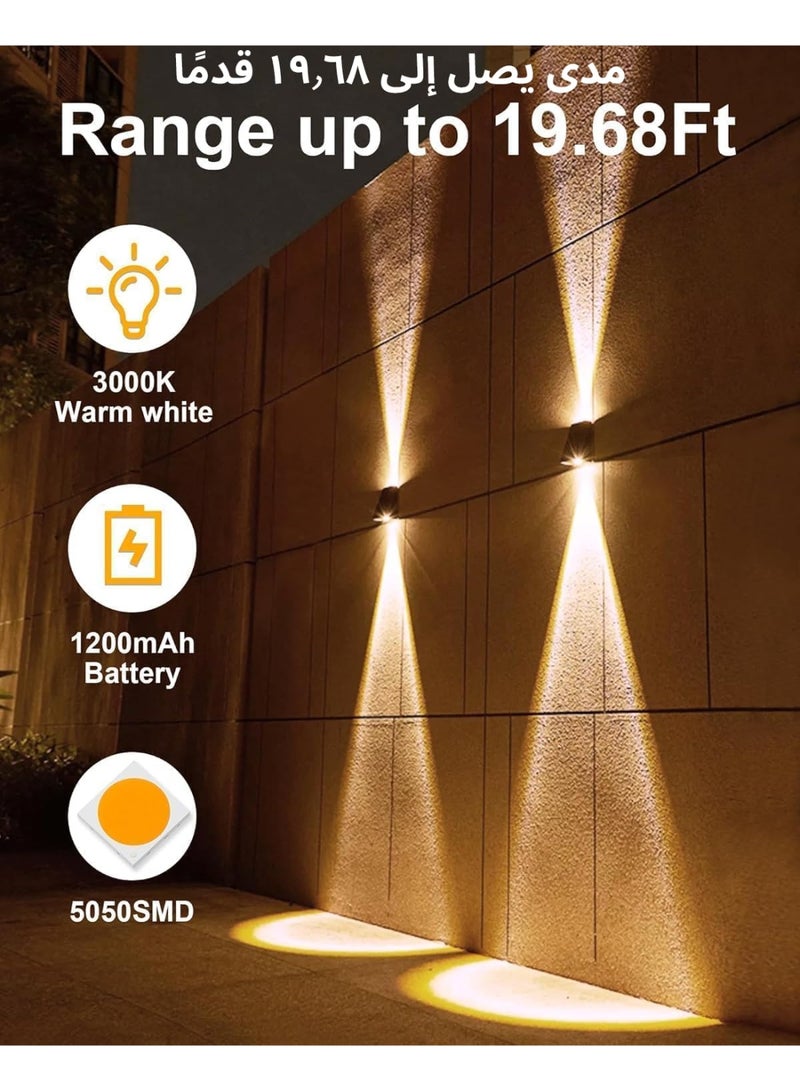 Solar Wall Lights Outdoor,Up And Down Solar Light Outdoor Ip65 Waterproof Step Light Garden Lighting For House Wall Porch Garden Patio Garage Fence - Image 2