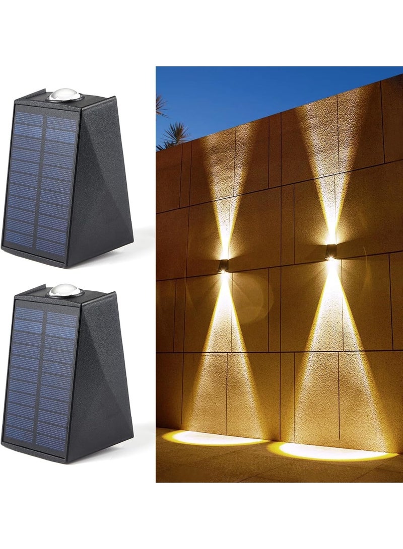 Solar Wall Lights Outdoor,Up And Down Solar Light Outdoor Ip65 Waterproof Step Light Garden Lighting For House Wall Porch Garden Patio Garage Fence - Image 1