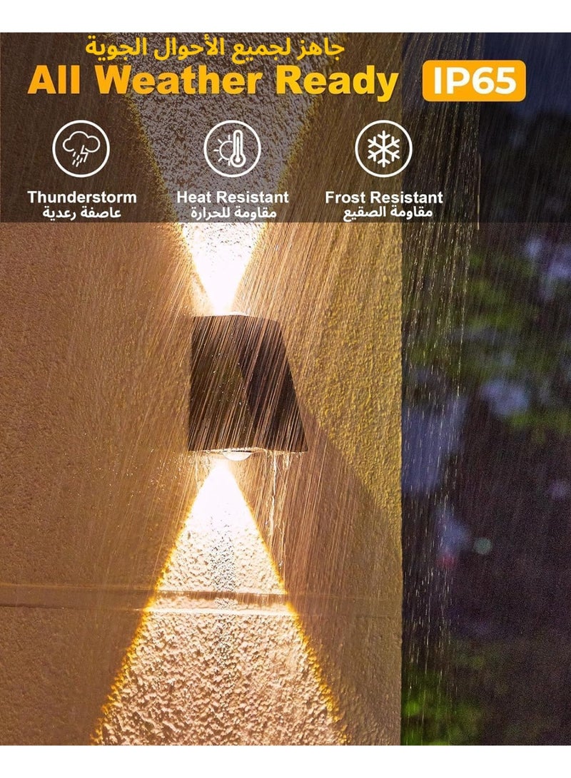 Solar Wall Lights Outdoor,Up And Down Solar Light Outdoor Ip65 Waterproof Step Light Garden Lighting For House Wall Porch Garden Patio Garage Fence - Image 4